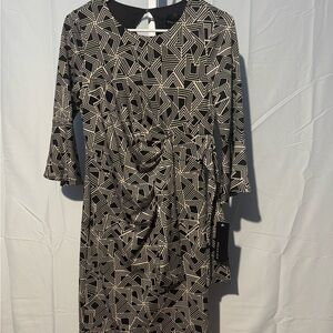 Geometric Black and Tan Stella & Julie Dress Size S NWT